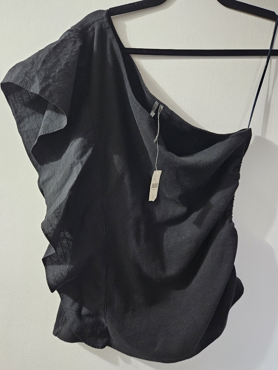 Anthropologie Tops - Anthropologie One-Shoulder Ruffled Blouse